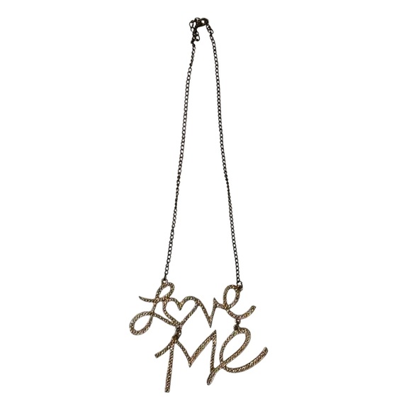 LOVE ME chunky statement necklace y2K charming charlie - Picture 2 of 6